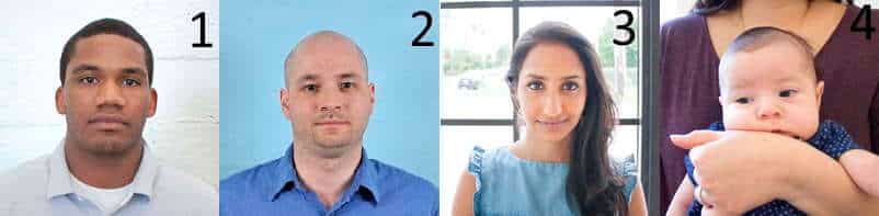 Невдалі фони: фактурна стіна, синій колір, вікно та видимі руки дорослого.